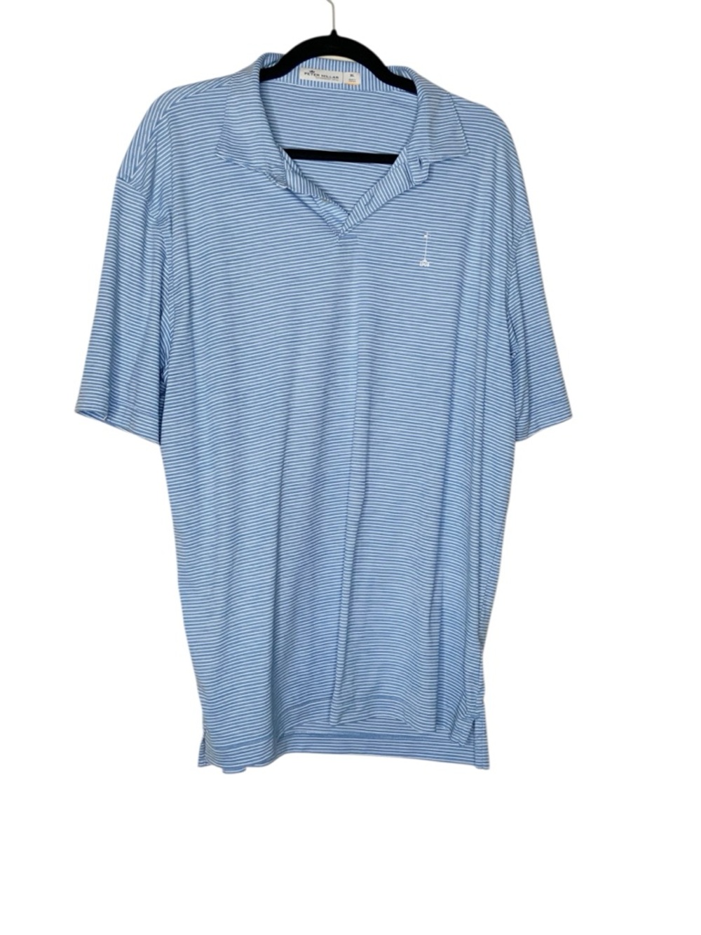 Peter Millar Light Blue & White Striped Polo XL - Picture 1 of 2